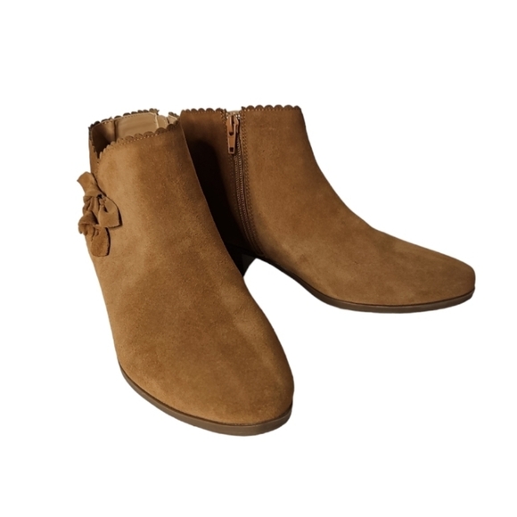 Jack Rodgers Kali Caramel Brown Suede Ankle Bootie Size 7.5 M - Picture 1 of 12